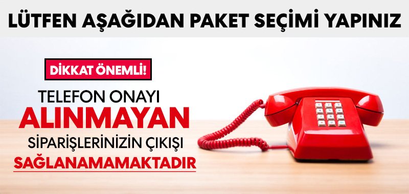 Paket Seçimi Yapınız